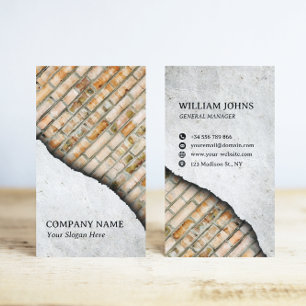 Artistic Brick & Concrete Wall Construction Business Card