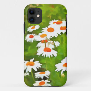 Artistic Bright and Colorful White Garden Daisies iPhone 11 Case