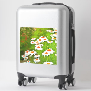 Artistic Bright and Colorful White Garden Daisies Sticker
