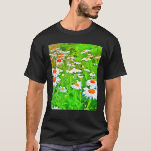 Artistic Bright And Colorful White Garden Daisies T-Shirt