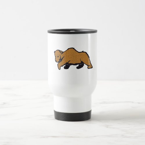 Artistic Brown Grizzly Bear Travel Mug