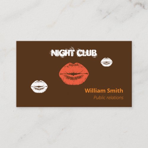 Artistic Brown Monochromatic Defined Kiss Business Card