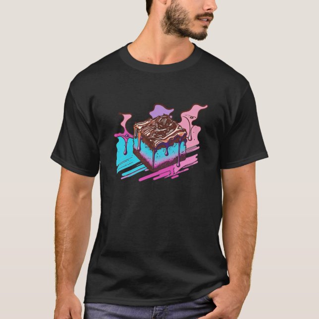 Artistic Brownies Retrowave Meets Pastel Vaporwave T-Shirt (Front)