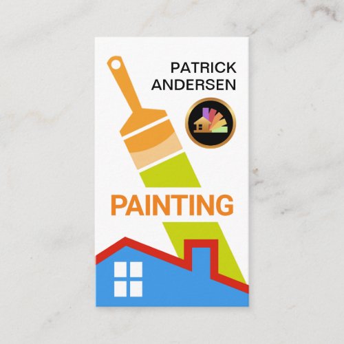 Artistic Brush Painting Colorful Home Business Card