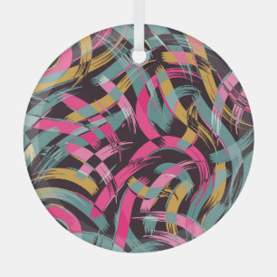 Artistic brush stroke pattern. glass ornament