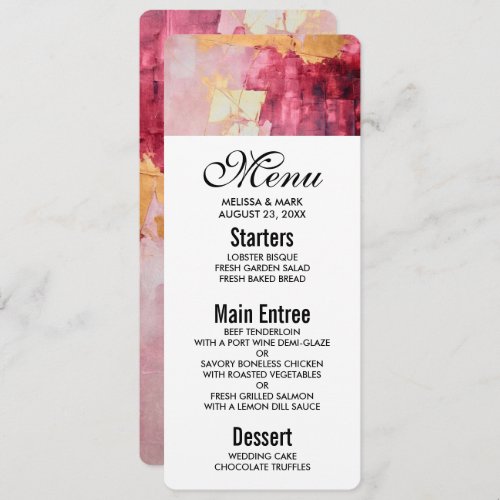 Artistic Brush Strokes Gold and Pink Invitation