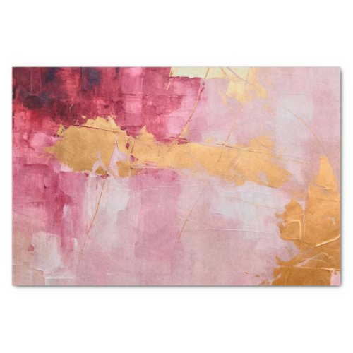 Artistic Brush Strokes Gold and Pink Tissue Paper