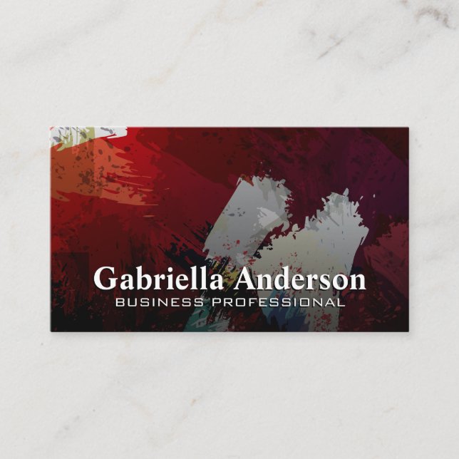 Artistic Brushed Background Business Card (Front)