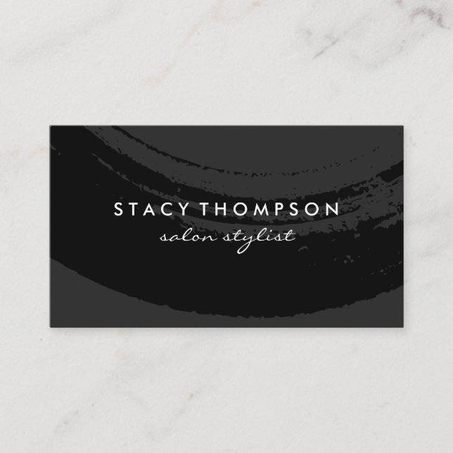 Artistic Brushed Black on Black Business Card (Front)
