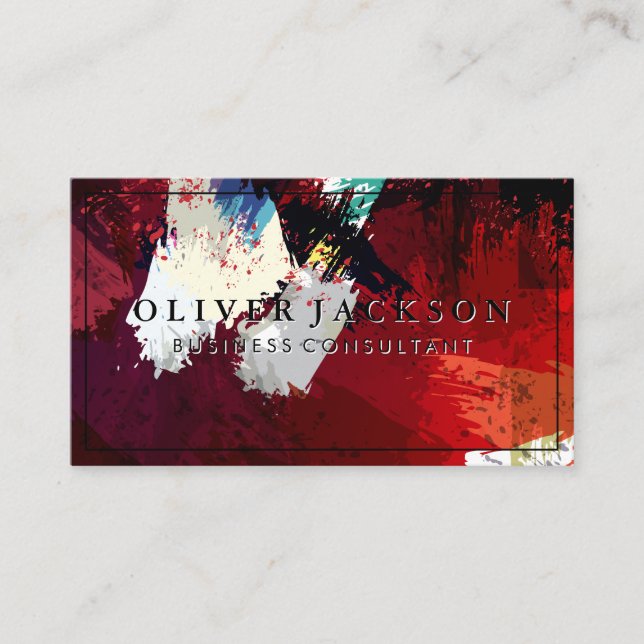 Artistic Brushed Color Business Card (Front)