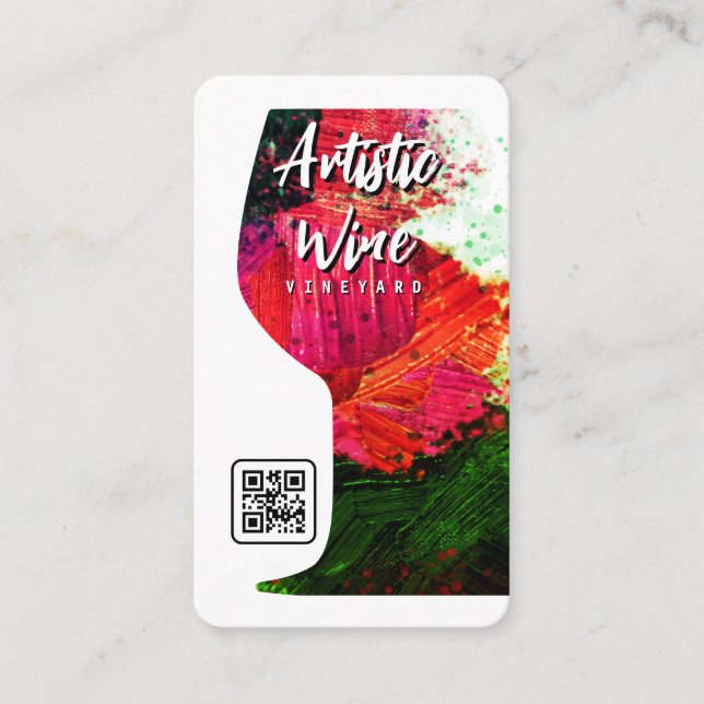Artistic Brushed | Creative Wine Graphic Business Card (Front)
