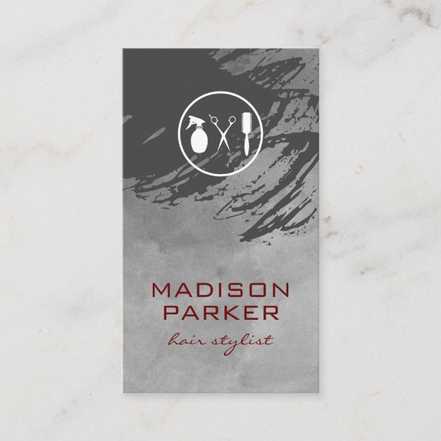 Artistic Brushed Water Color Salon Business Card (Front)