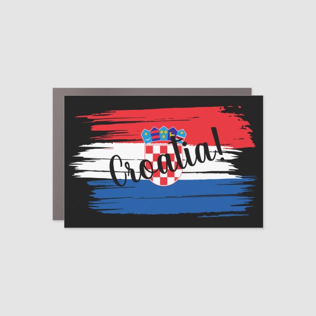 Artistic Brushstroke Croatia Flag   Car Magnet (Front)