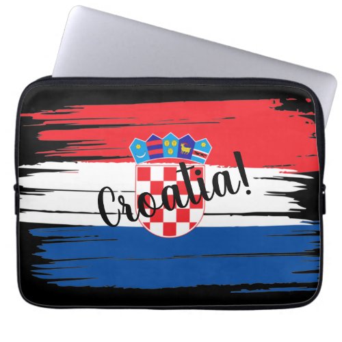 Artistic Brushstroke Croatia Flag  Laptop Sleeve