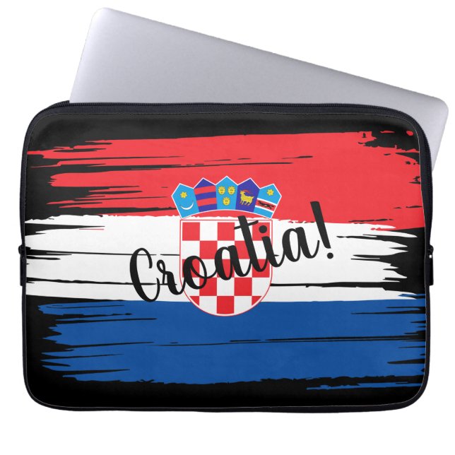 Artistic Brushstroke Croatia Flag  Laptop Sleeve (Front)