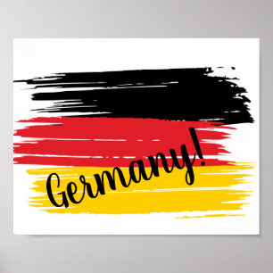 Artistic Brushstroke Germany Flag   Poster