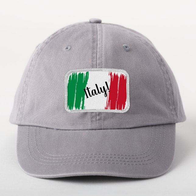 Artistic Brushstroke Italy Flag Iron On Patch (On Headwear)