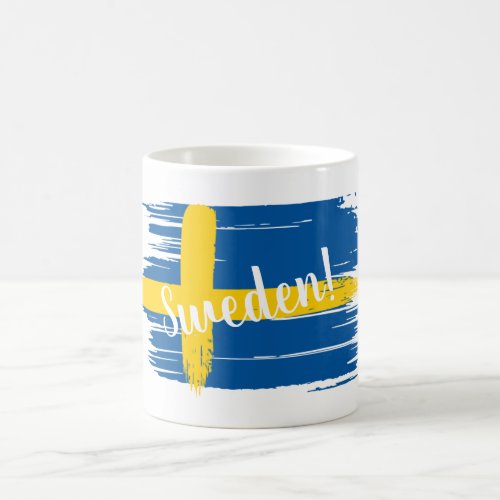 Artistic Brushstroke Sweden Flag Coffee Mug