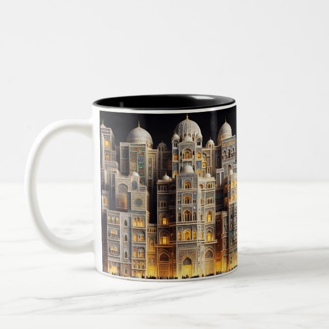 Artistic Building  Two-Tone Coffee Mug (Left)