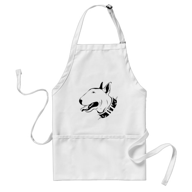 Artistic Bull Terrier Dog Breed Design Adult Apron (Front)