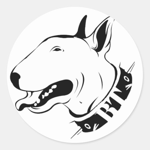 Artistic Bull Terrier Dog Breed Design Classic Round Sticker