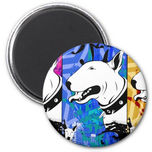 Artistic Bull Terrier Dog Breed Design Magnet