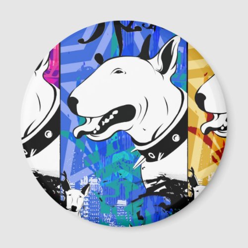 Artistic Bull Terrier Dog Breed Design Magnet