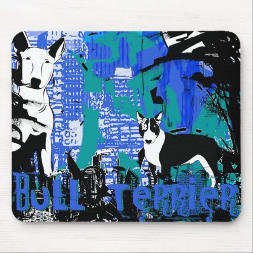 Artistic Bull Terrier Dog Breed Design Mouse Pad