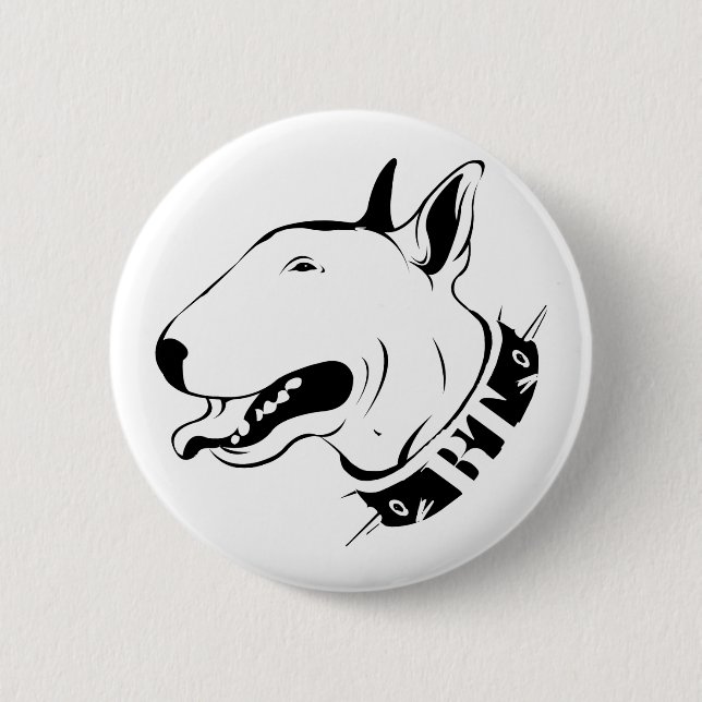 Artistic Bull Terrier Dog Breed Design Pinback Button (Front)