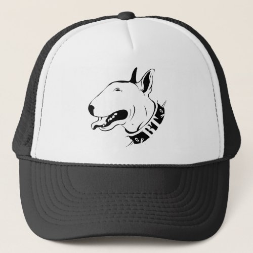 Artistic Bull Terrier Dog Breed Design Trucker Hat