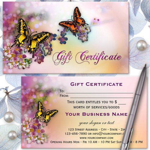 Artistic Butterflies Boutique Gift Certificate