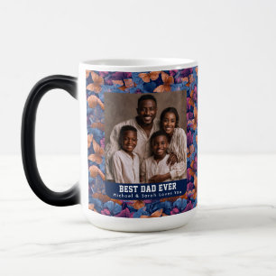 Artistic Butterfly Camouflage Papa Photo Custom Color Morph Mug