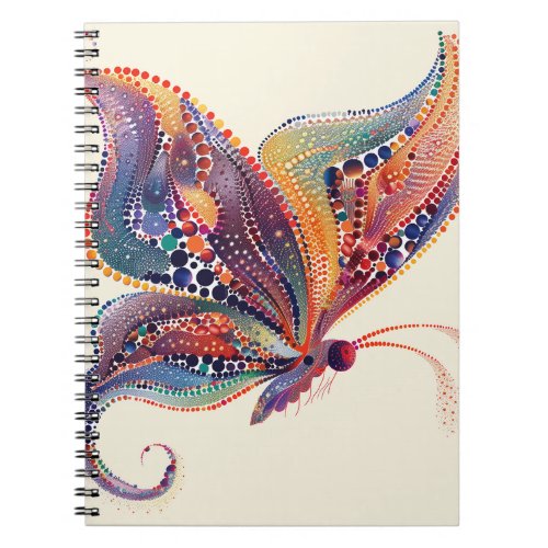 Artistic Butterfly Colorful Dots Art Notebook