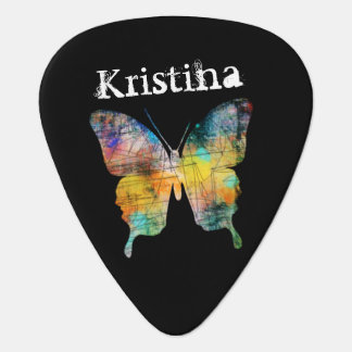 Artistic Butterfly Custom Name Guitar Pick