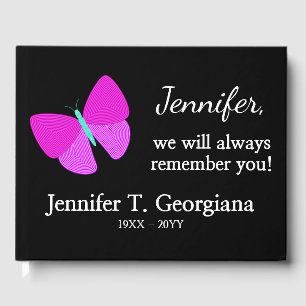 Artistic Butterfly Funeral/Memorial Guest Book