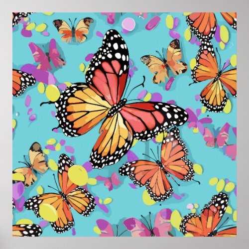 Artistic Butterfly Montage Poster