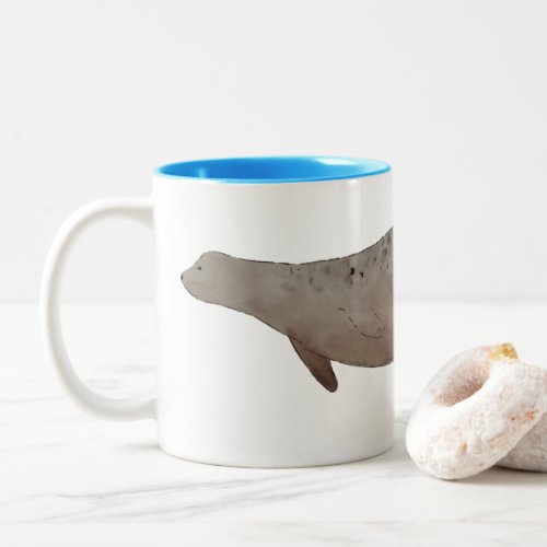 Artistic California Animal Watercolor Harbor Seal Two_Tone Coffee Mug