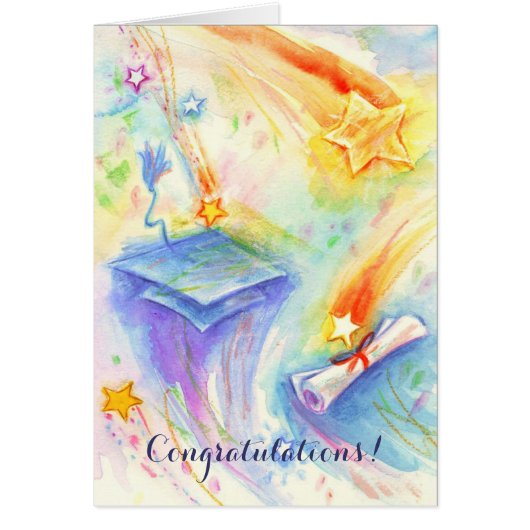 Artistic cap graduation customizable card (Front)