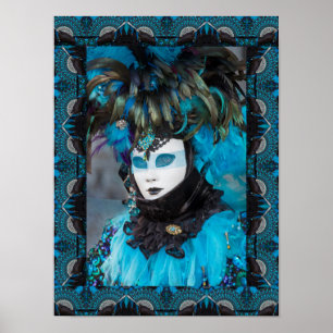 Artistic Carnival Costume Portrait, Venice Poster