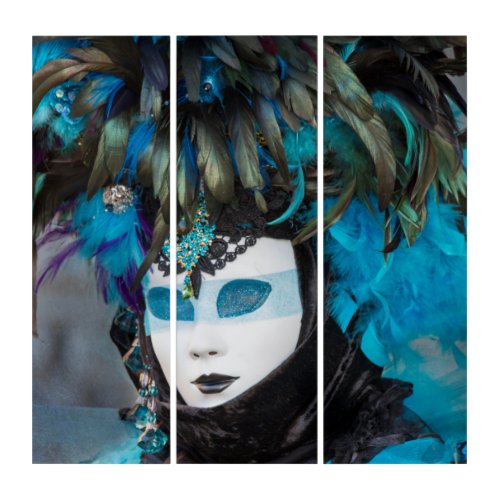 Artistic Carnival Costume Portrait Venice Triptych