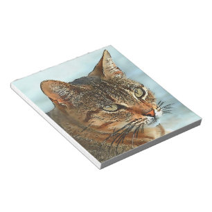Artistic Cartoon Style Tabby Cat RB Notepad