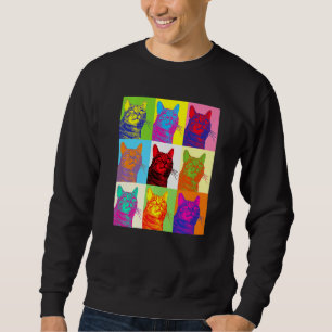 Artistic Cat 1960s Pop Cat Cat Sweatshirt