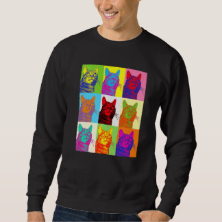 Artistic Cat 1960s Pop Cat Cat Sweatshirt