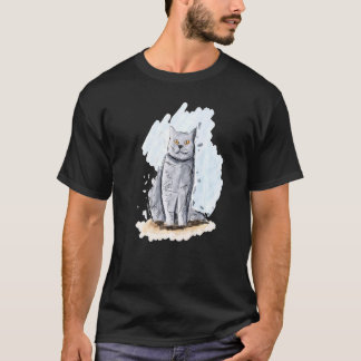 Artistic Cat Handdrawn Sketch of a British Shortha T-Shirt