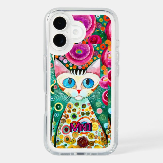 Artistic Cat Multicolored Abstract Personalized Speck iPhone Case (Front)