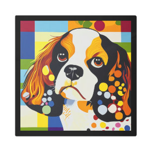 Artistic Cavalier Spaniel Portrait Metal Print