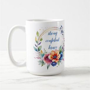 Artistic Ceramic Floral Inspirational Mug