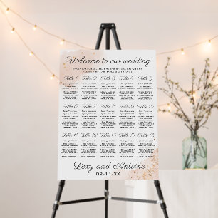 Artistic Chic Blush Gold Wedding Seating Chart Foam Board