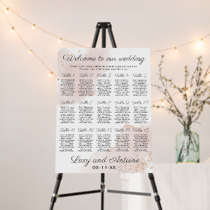 Artistic Chic Mauve Gold Wedding Seating Chart Foa Foam Board