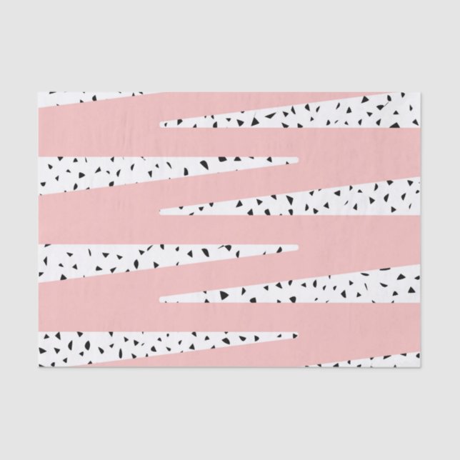 Artistic Chic Pink Zigzag & Abstract Triangles Tissue Paper (Front)